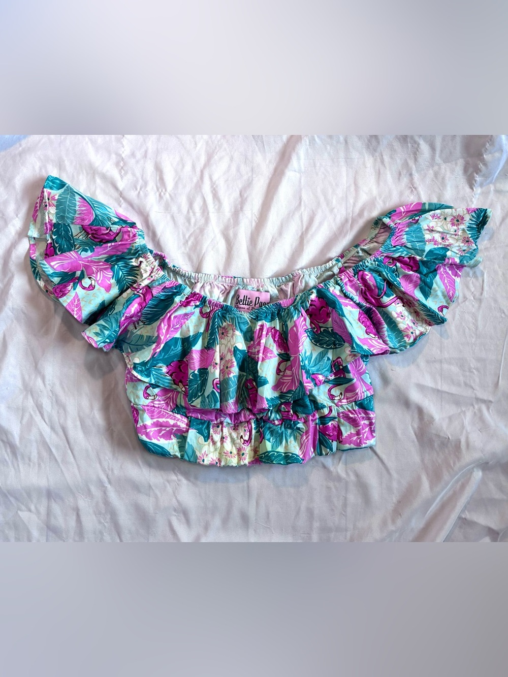 Bettie Page Ruffle Crop Top